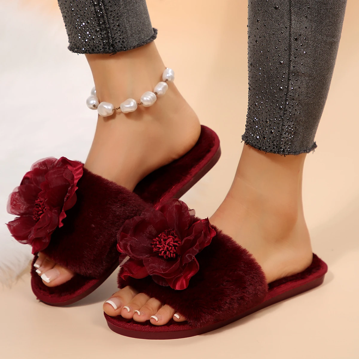

Winter Women Home Indoor Casual Slippers Female Flip Flops Fluffy Shoes Slides Ladies Soft Warm Plush Slipper Slippers Women