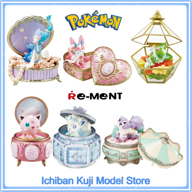 Origina Re-Ment Pokemon Romantic Collection Ashirene Nymphia Nyahoja Purin Alola Rokon Full Set 6 Collectible Candy Toys Figures