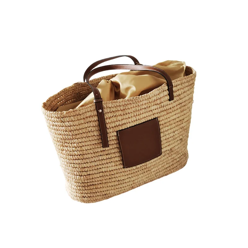 Large Capacity Straw Woven Women 2023 New Versatile Shoulder Fashion Woven Handbag Tote Summer Beach