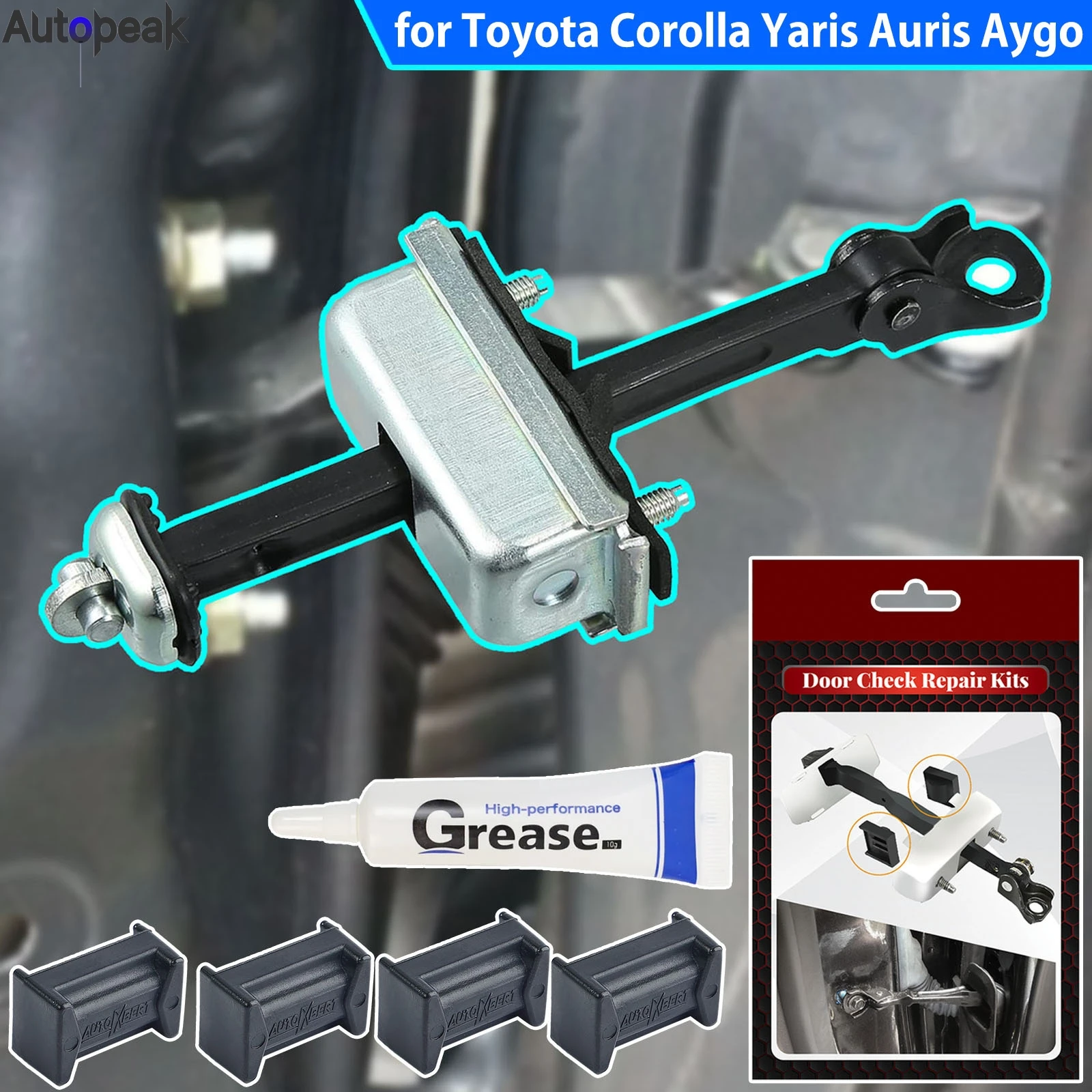 

Car Door Check Strap Stopper Repair Kit For Toyota Corolla Yaris Auris Aygo C-HR Limo Check Assy Limiter Arm Jam Hinge Damping