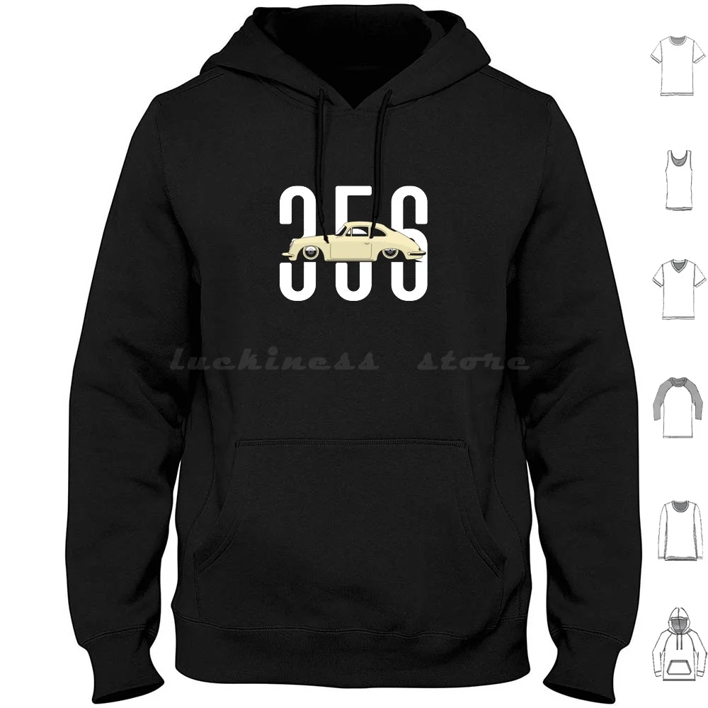 

Vintage Retro Classic Old Sports Car 356 Coupe Hoodie cotton Long Sleeve Automotive Race Car Racing Lowrider German