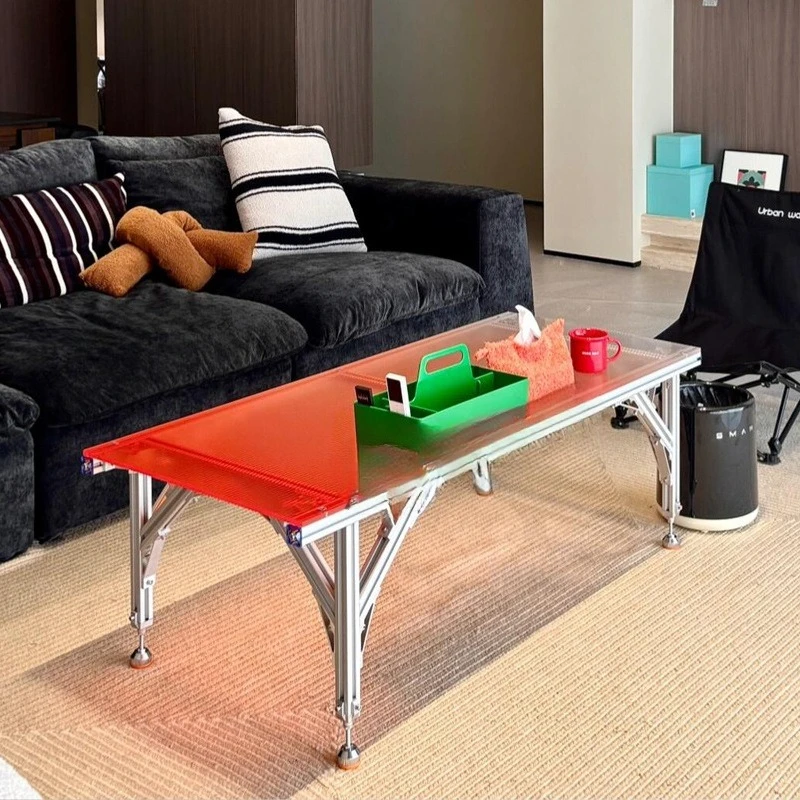 

Aluminum profile coffee table, color coffee table, living room household tea table