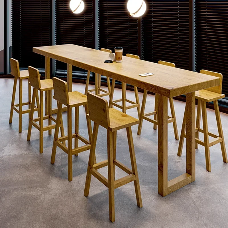 

Domestic Wood Bar Table Kitchen Balcony Modern Long Dj Bar Table Milk Tea Coffee Senior Wall Bar Counter Furniture Mesas FYBT