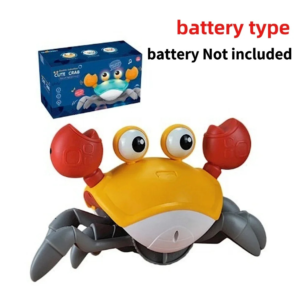 Mascotas electrónicas en movimiento, juguete para bebés, cangrejo, pulpo, cangrejo para gatear, juguete de pulpo para niños, cangrejo de baile de inducción con música LED para niños