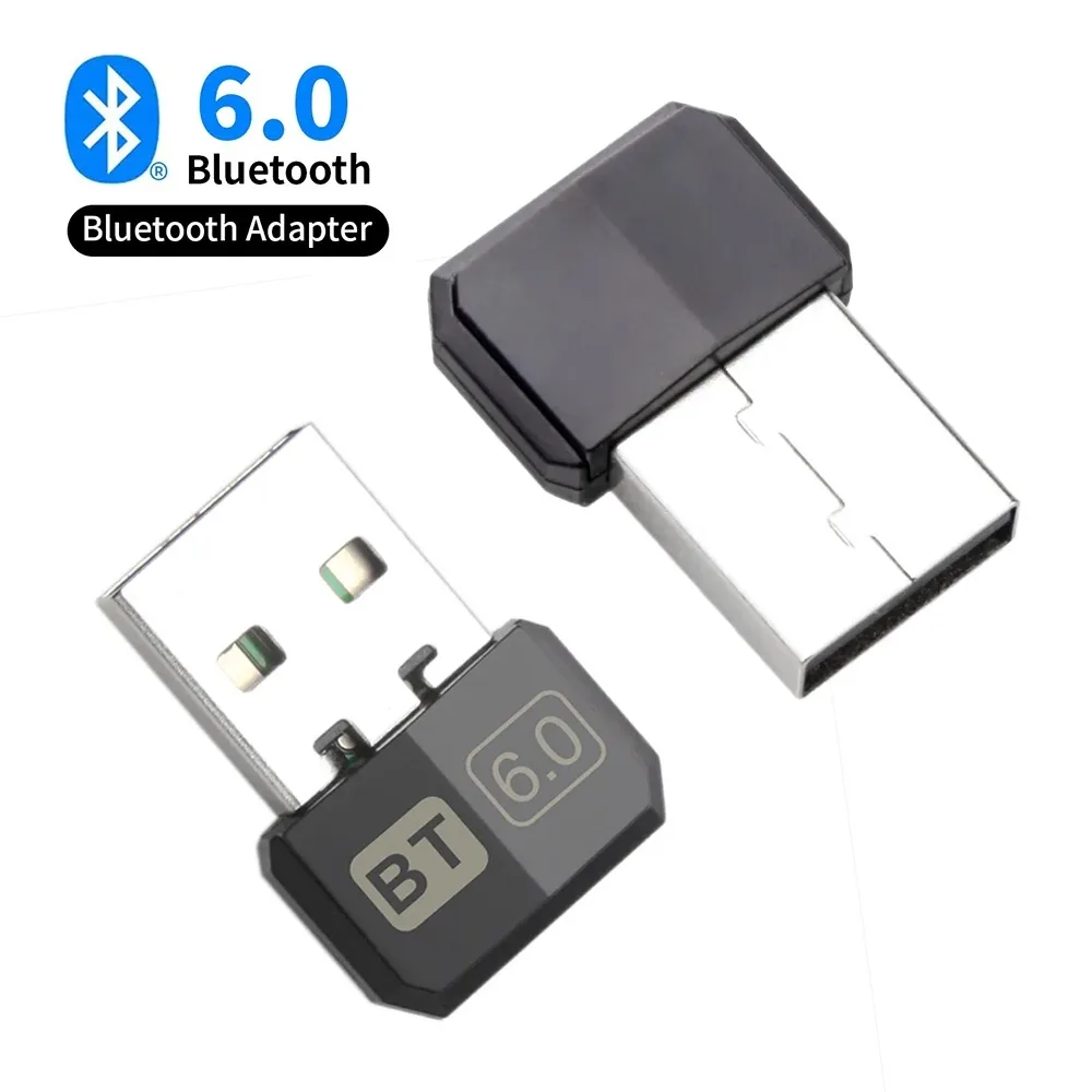 USB Bluetooth 6.0 Adapter Wireless Bluetooth Dongle Transmitter Receiver for PC Laptop Connect Mouse Keyboard Headset Audio