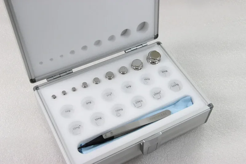 الفولاذ المقاوم للصدأ القياسية سلسلة F1 الصف 1mg-100g مجموعة الدقة التوازن معايرة الوزن ميزان إلكتروني