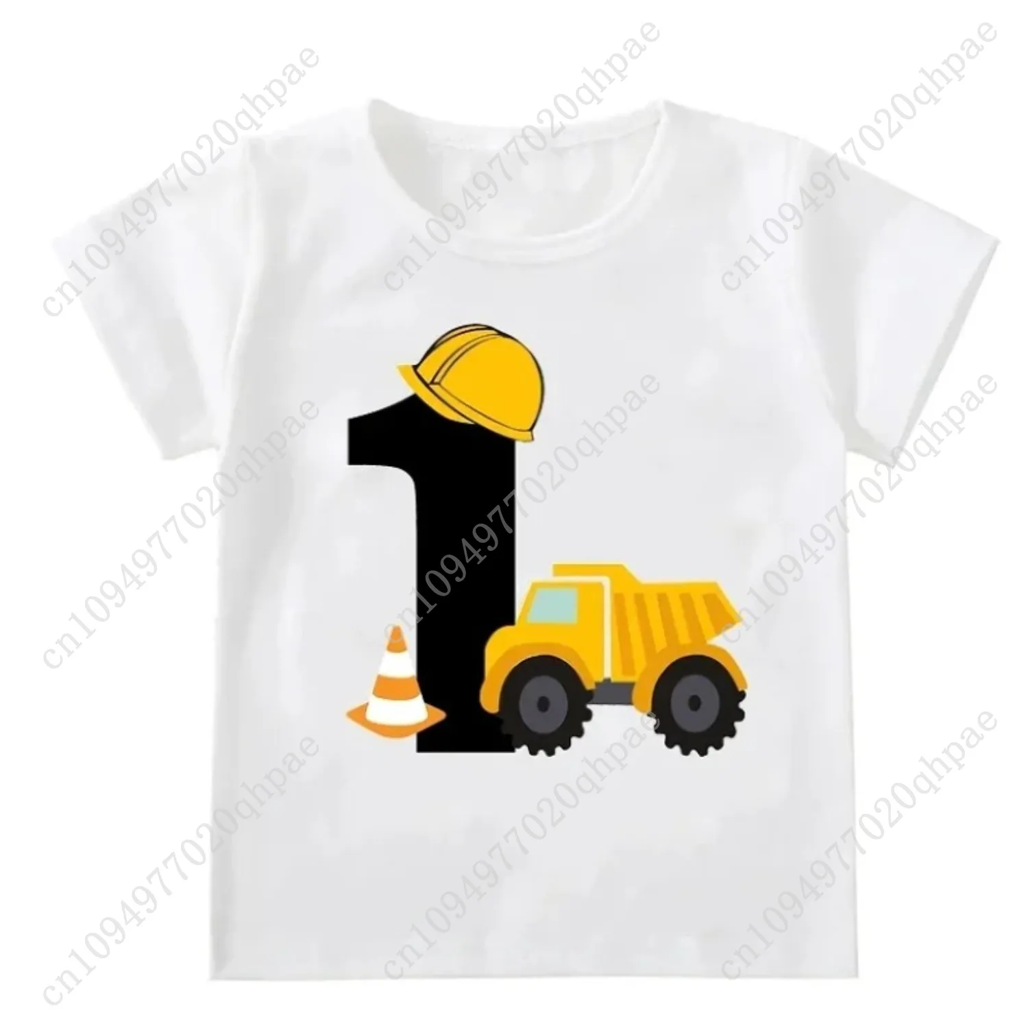 Divertenti bambini ragazzi T-shirt bambino manica corta carino escavatore top bambini moda maglietta 1-6 anni ragazzo costruzione compleanno camicie