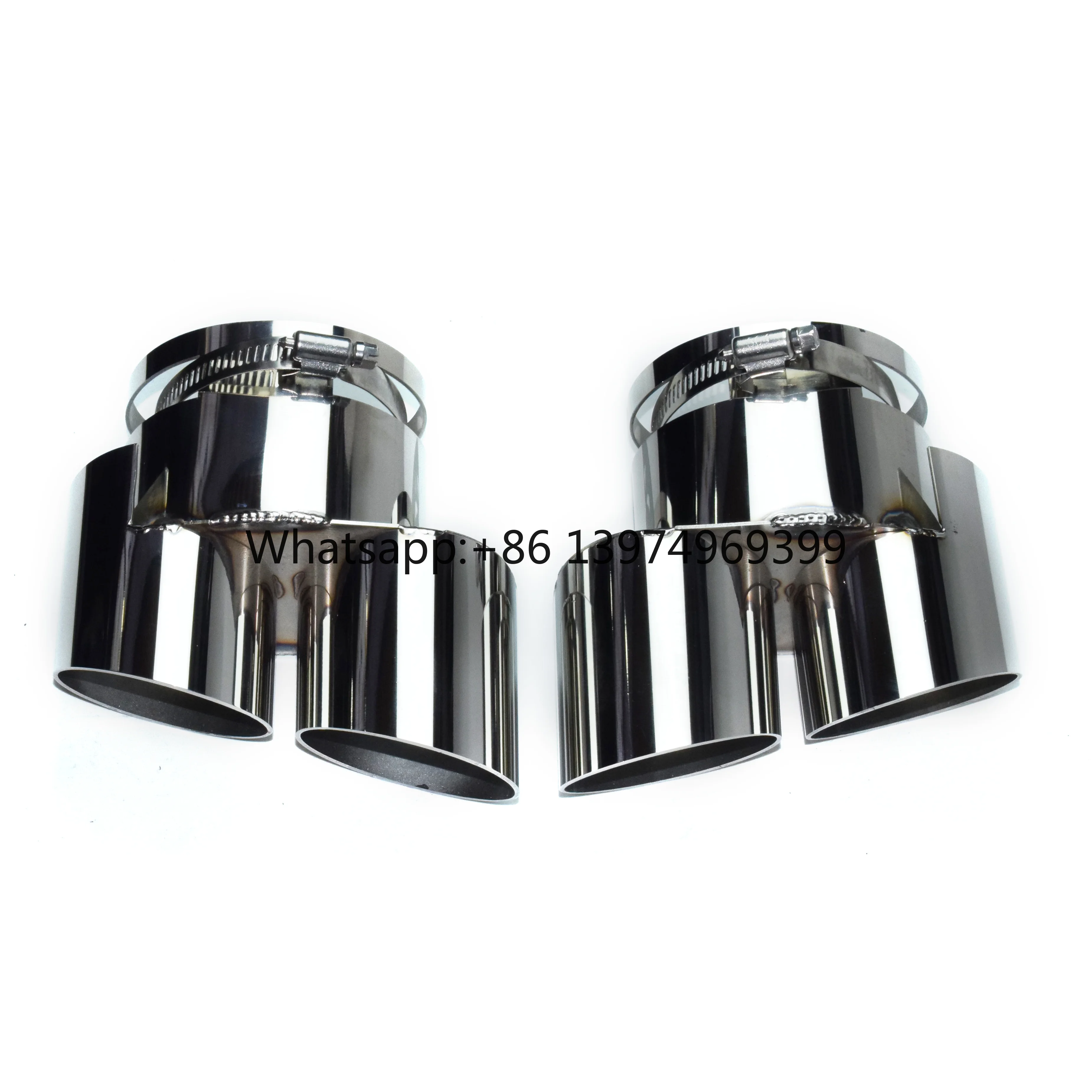 For DEX Exhaust Tips for 2019-2024 for G05 X5/G06 X6 Stainless Steel Silver/Black 1.5mm Thick Exhaust Pipes Muffler Nozzle