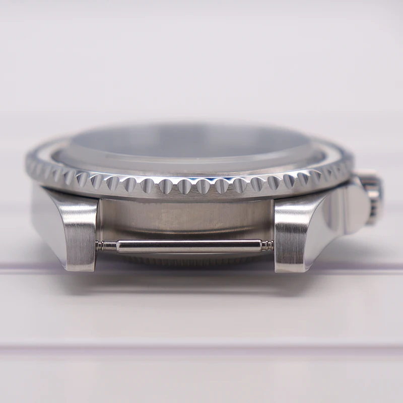 Silbernes 40mm Luxus-Uhrengehäuse Saphirglas für Seiko NH35 NH36 NH34 NH38 4R36 Eta2824 Miyota 8215 Uhrwerk 28,5mm Zifferblatt SUB GMT – Detail 12