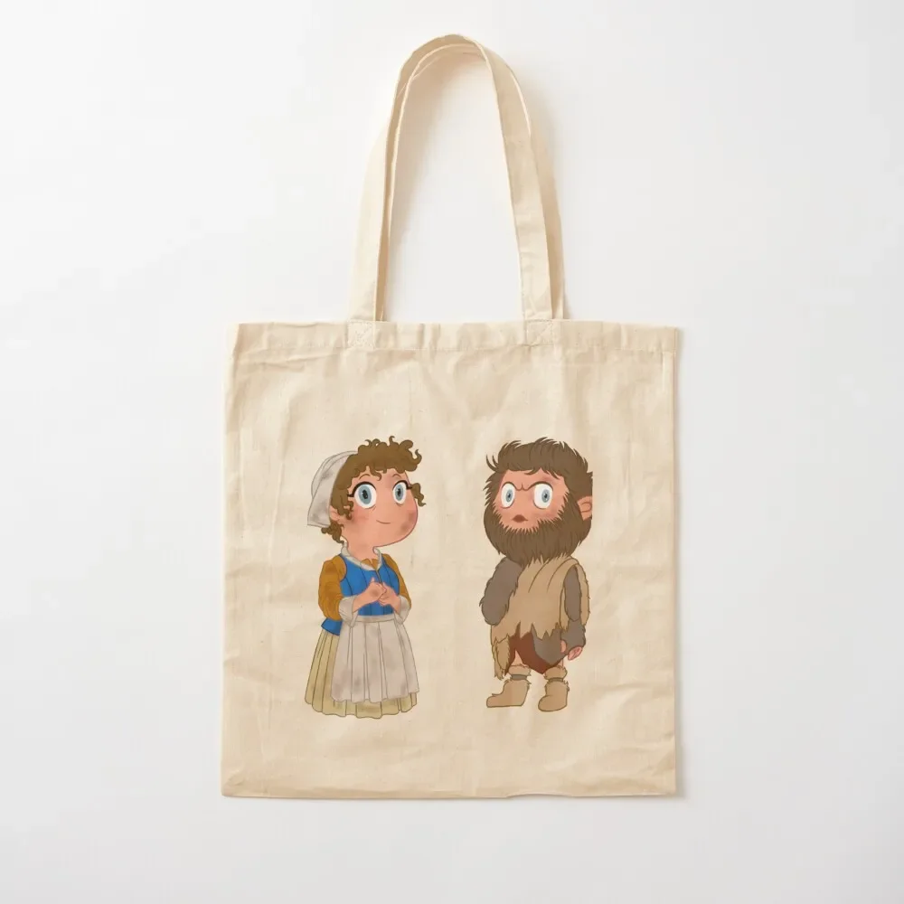 

BBC Ghosts fanart. Mary and Robin. Chibi Tote Bag Women's bag Handbags reusable shopping bags bags for women Tote Bag