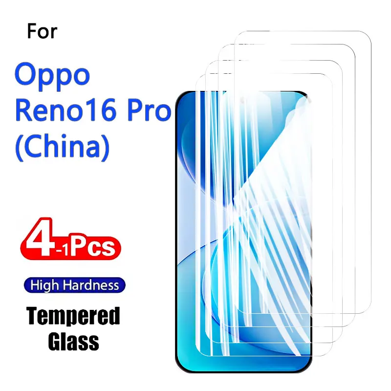 1-4PCS Full Cover Glass for OPPO Reno16 Pro Reno 16 Reno16Pro 6.78