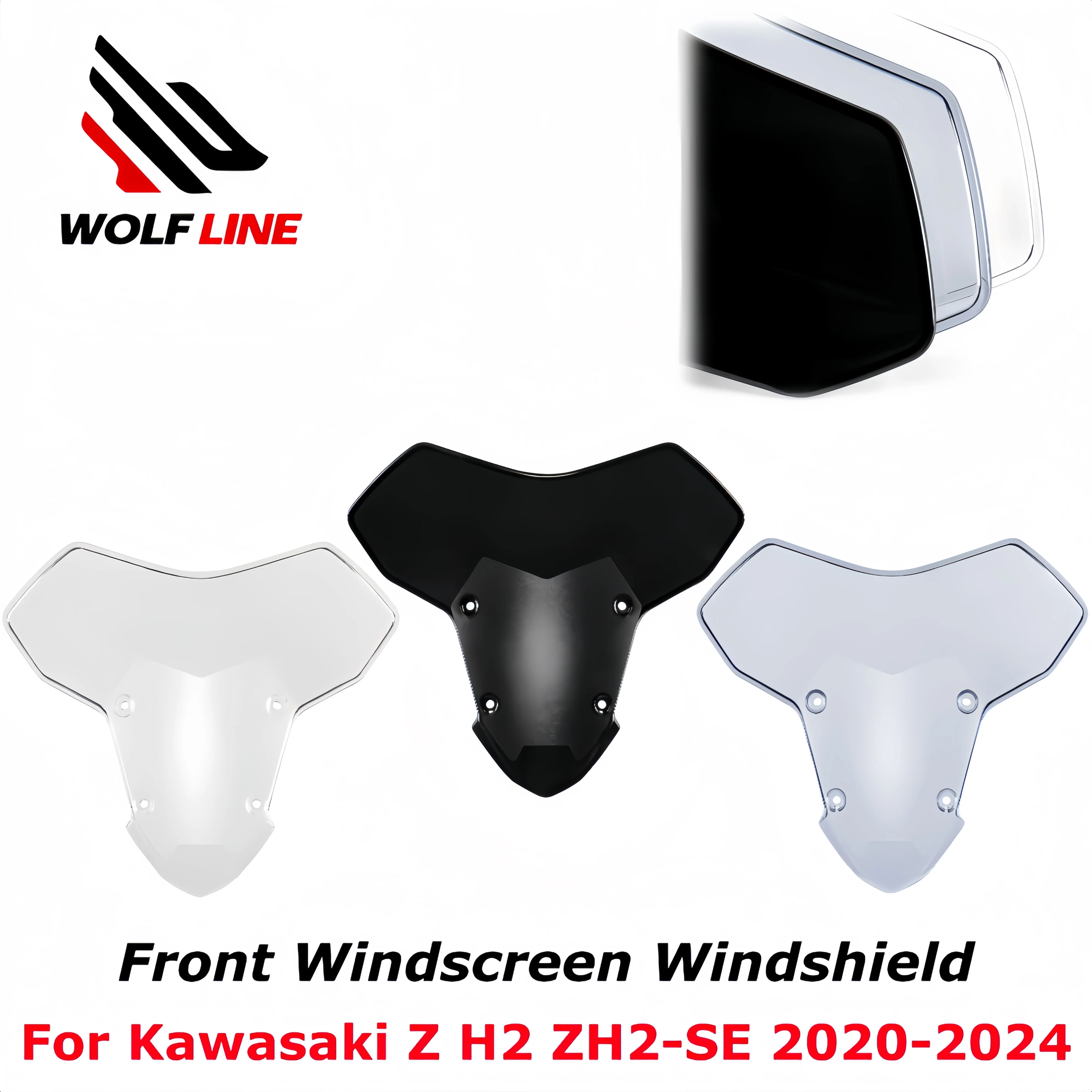 

WOLFLINE ZH2 Windscreen Windshield for Kawasaki Z H2 ZH2-SE Front Windshield Windscreen Wind Visor Deflectors Airflow 2020-2024