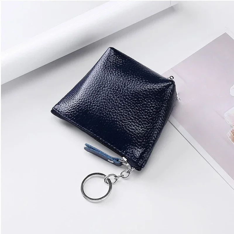 Small Girl  Coin Purse Bags Genuine Leather Vintage Key Card Coin Earphone Holder Pouch for Women Men Mini Wallet Purse