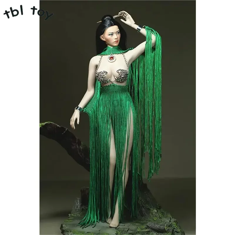 Collection 1/6 Scale Conjoined Fringed Skirt Jewel Shawl Goddess Clothes Set Model for 12in Action Figure Phicen JIAOUL Toy