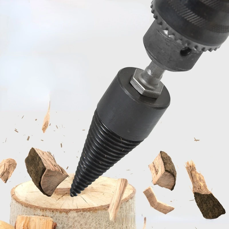 32/42mm Wood Drill Bit Twist Firewood Splitting Drill Bit Wood Splitter Screw Cones Bit Square Round Hexagonal For Hammer Drill