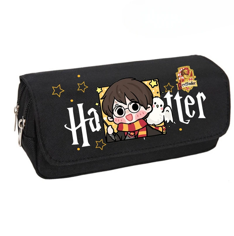 Harried Large Capacity Pencil Case Anime Figure Potters Hermione Print Multi-functional Pencil Cases Student Stationery Supplies