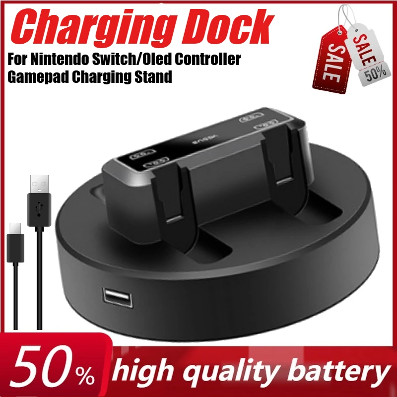 

4in1 LED Charger Dock Station For Nintendo Switch/Oled Controller Gamepad Charging Stand Holder for Joycon NS Switch Accessories