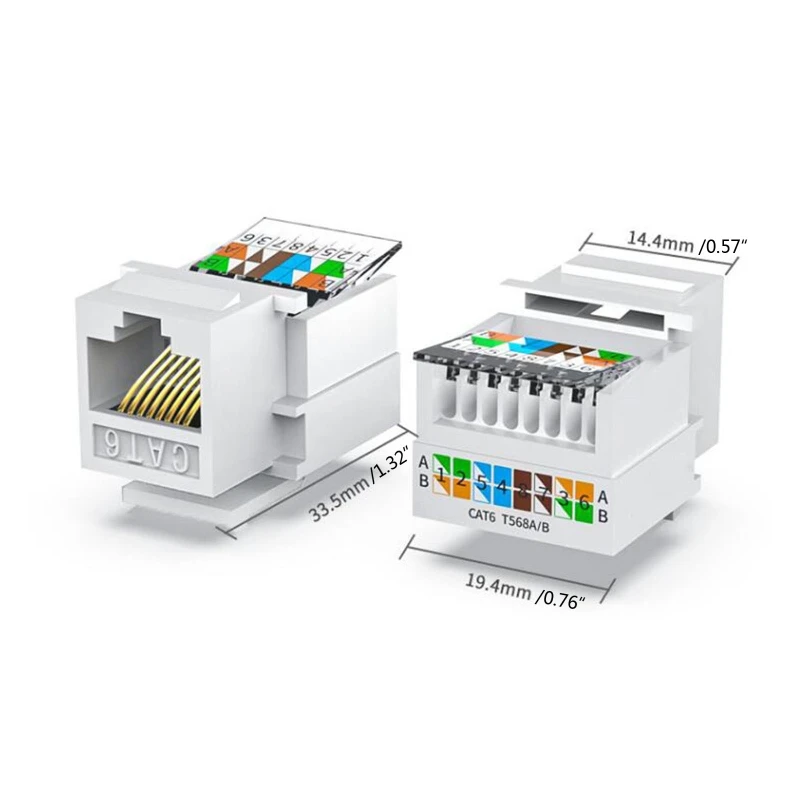 (5 шт.) Разъем Keystone CAT6 Настенная розетка Ethernet Сетевой адаптер CAT6 Разъем Keystone Совместимый сетевой адаптер CAT6