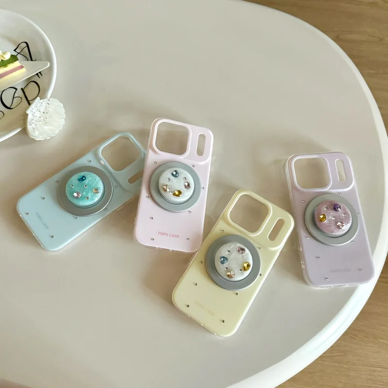 

Luxury 3D Glitter Coloful Round Magnetic Holder Grip Tok Griptok Phone Stand Support For iPhone 15 16 For Pad Magsafe Smart Tok