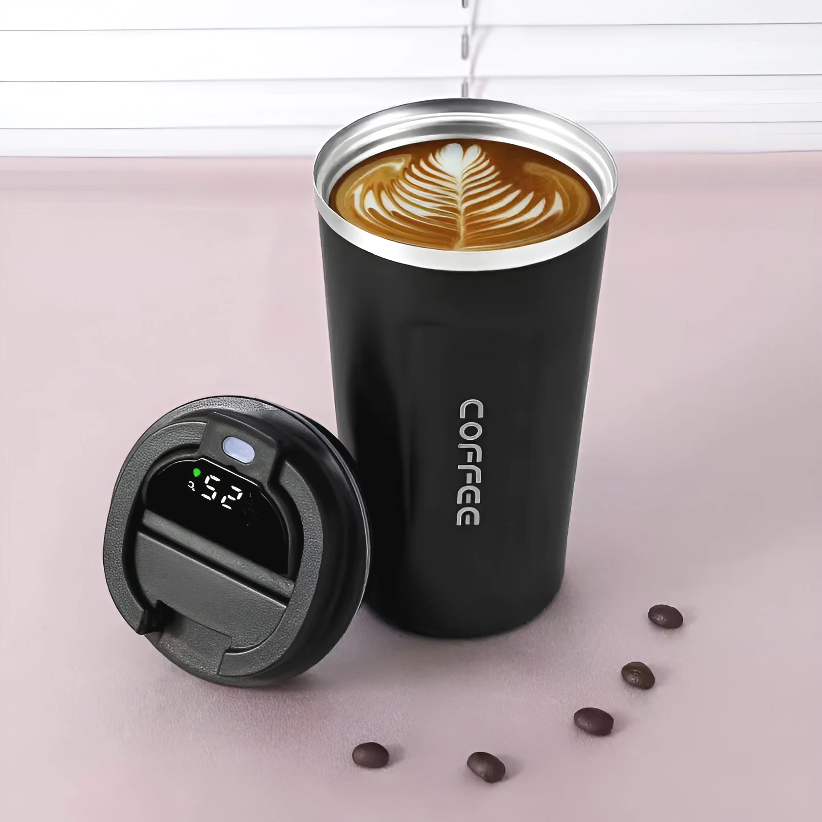 

Smart end point Digital 500ml Stainless Steel Light Emitting Diode Smart Temperature Display Thermos Cup Water Bottle