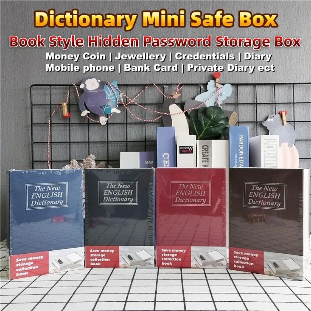 Student Gift Dictionary Mini Safe Box Book Hidden Password Lock,Coin Bank Card Jewellery Private Diary ABS Storage Box Locker #S