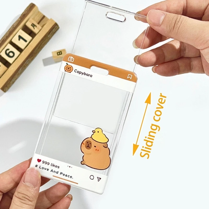 علبة بطاقة Cartoon D0UA و Lanyard Set Set Card Card Protestors مع حالة بطاقة بكرة شارة قابلة للسحب مع سلسلة الربيع