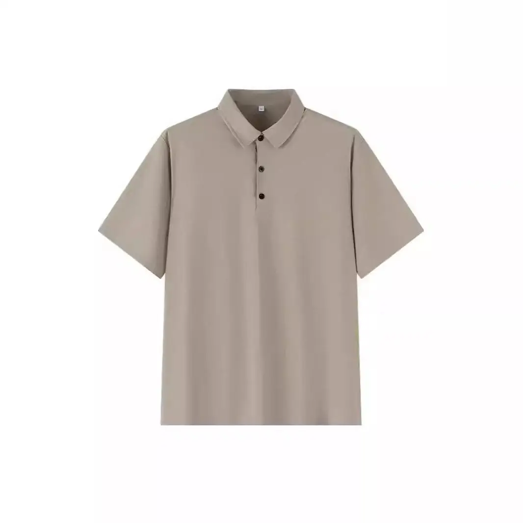 

Business Casual Ice Silk Shirt Large Size Seamless Flip Collar Quick Dry Breathable Comfortable Nylon Short Sleeve T-Shirt
