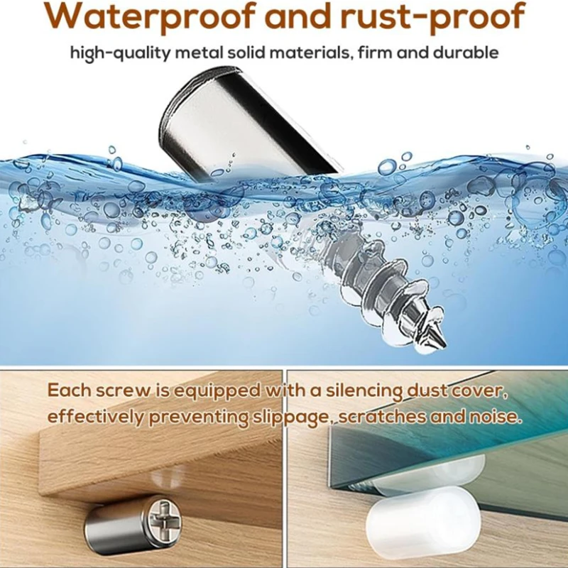 ใหม่ 100-10PCS Self Tapping สกรูชั้นผู้ถือแผ่นตู้เสื้อผ้า Septum วงเล็บสกรูชั้นวางสนับสนุนหมุดแขนกันลื่น