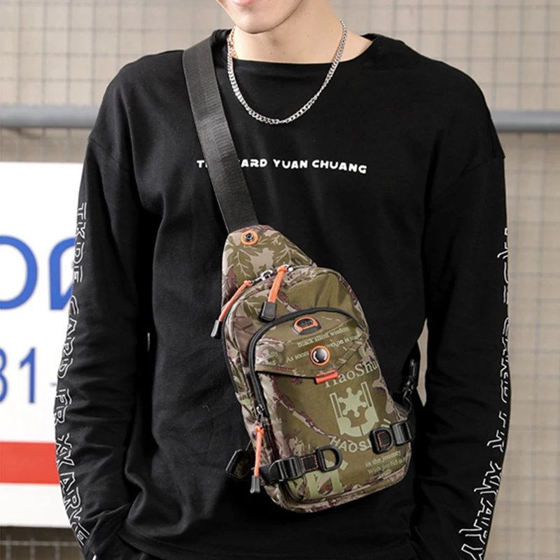 Nylon Men Sling Backpack Rucksack One Shoulder Cross Body Bags Casual Male Messenger Knapsack Rucksack Chest Bag
