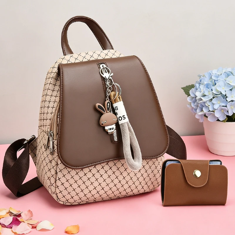 

Ladies' backpacks, cute travel bags, and beautiful women's 2-piece sets, suitable for travel, shopping, leisure, vacation, and w