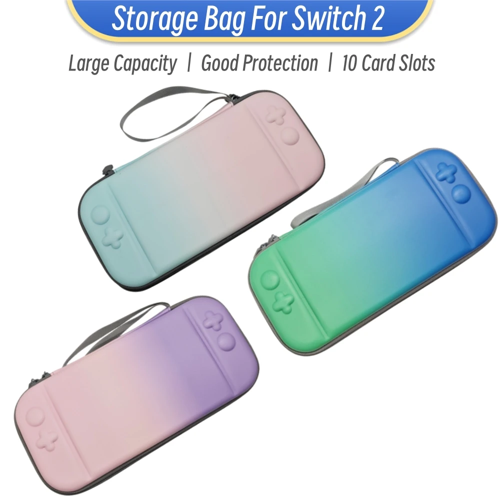 Neue Farbverlauf Slim Reise Tragetasche für Switch 2 Spielkonsole Aufbewahrungstasche EVA Harte Schutzhandtasche NS 2 Zubehör