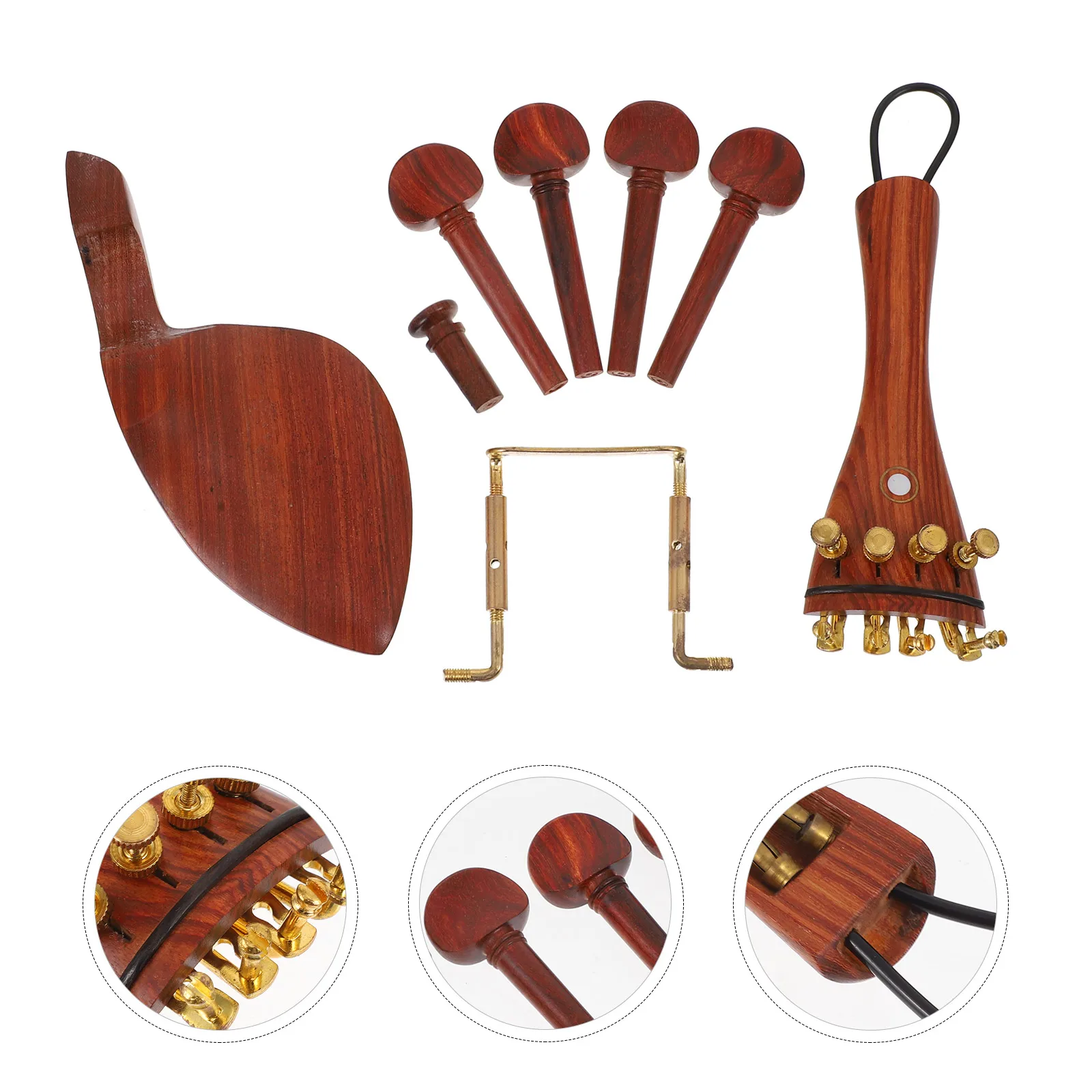 

Wooden Violin Repair Accessories Durable Hardwood Replacement Parts Set Complete Kit For Violin Lover Professional Part