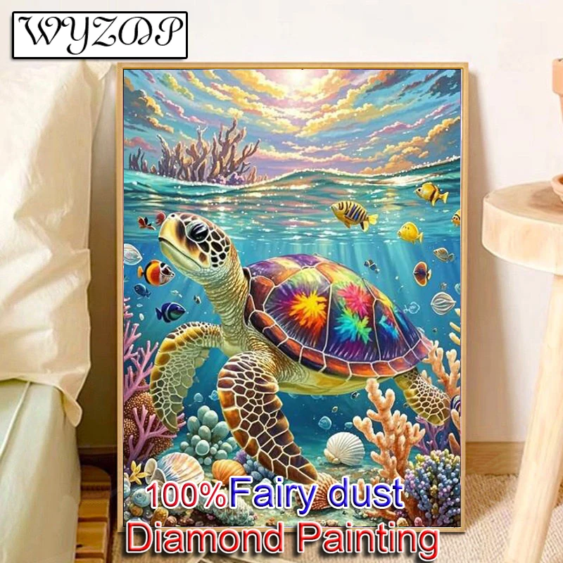 Resin Art Beach - WYZDP 100% Алмазная вышивка «Морская черепаха»