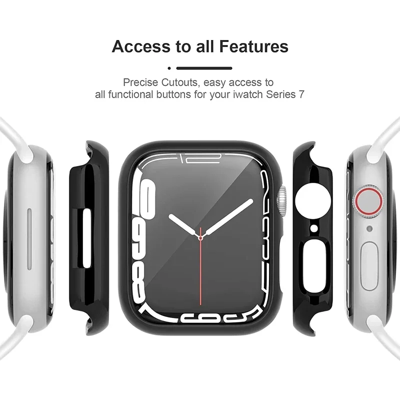 Juste de protection pour Apple Watch, boîtier ultra-mince, pare-chocs découpé en PC dur, 41mm, 45mm, 44mm, 40mm, iWatch série 9, 6, 5, 4, se, 7, 8