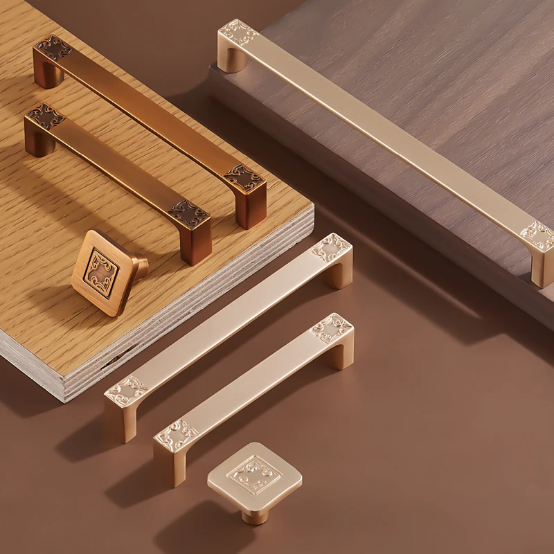 

New Chinese Antique Cabinet Pulls Luxury Gold & Retro Copper Handles Modern American Hardware for Kitchen Wardrobe Drawer