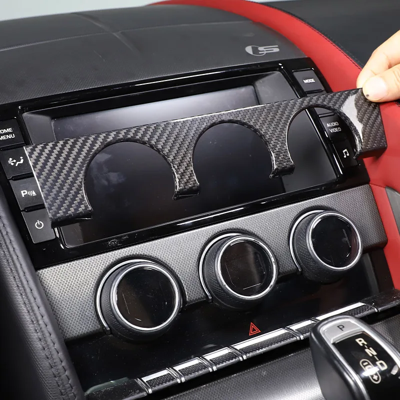 

Real Charcoal Fiber For Jaguar F-TYPE 2013-2024 Car Central Control Air Conditioner Switch Decorative Frame Sticker Accessories