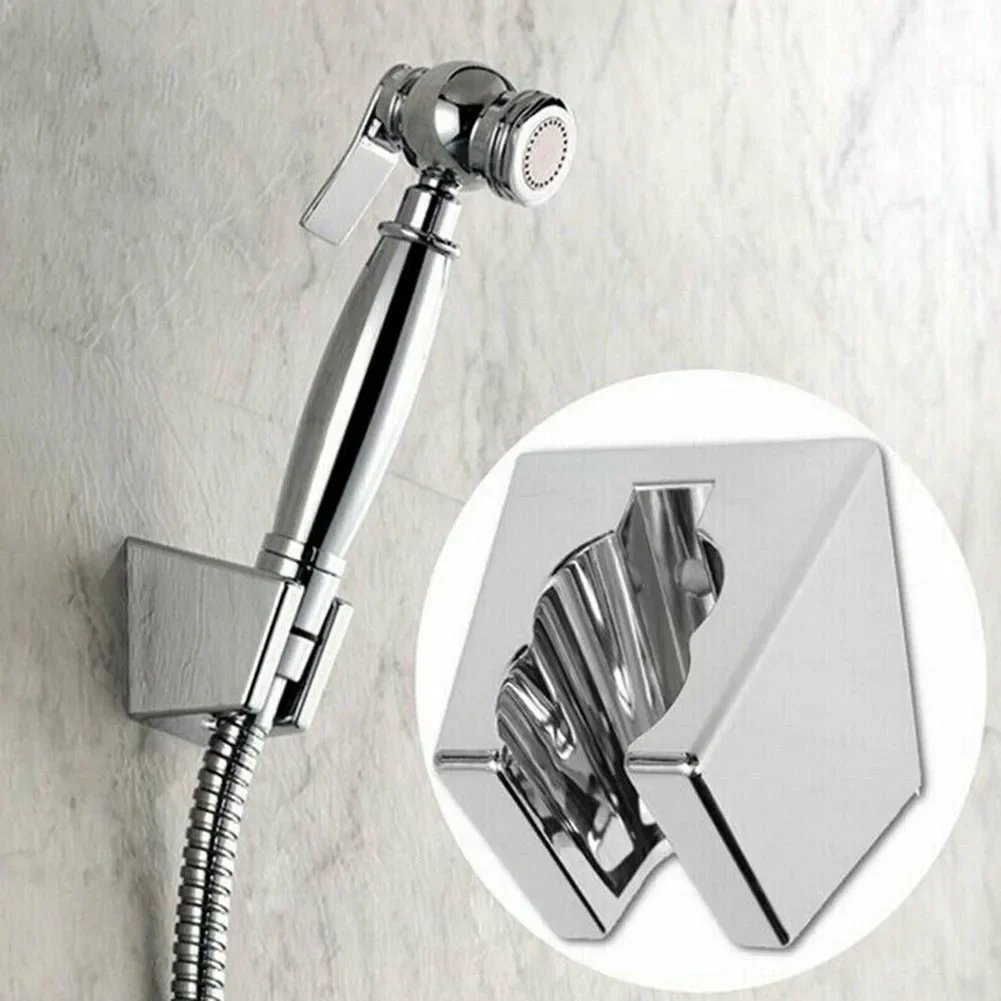Adjustable Bathroom Shower Handset Holder Head Chrome Wall Mount Shower Mounting Brackets Silver Bathroom Accessories