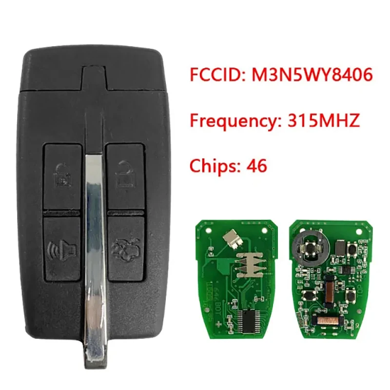 

CN093012 Aftermakret Smart Key For Ford Lincoln MKS MKT 2009-2012 Remote FCCID M3N5WY8406 Pn 164-R7034 164-R7032 46 Chip 315Mhz