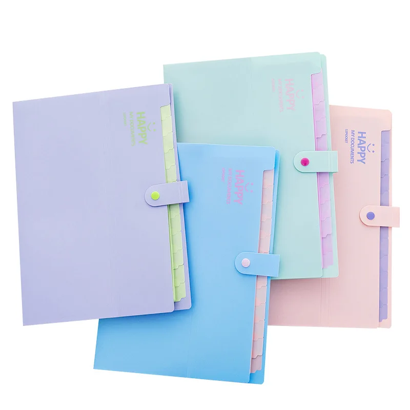 Korean Version A4 Folder Multi-layer Storage Information Bag Test Paper Bag Document Case Expanding File Folder