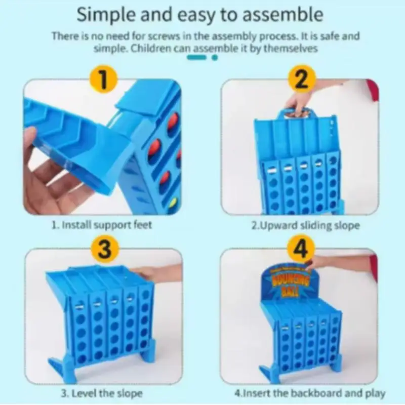 Bouncing Linking Shots Board Game, Connect 4 Shots Bounce Ball Shooting Game, Portable Desktop Party Puzzle Toy Parent‑Child Int view 6