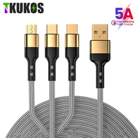 1.2M 66W 6A 3 in 1 Fast Charging Type C Micro Lightning Cable for iPhone 14 13 Samsung Huawei Xiaomi OPPO USB Charger Data Cord