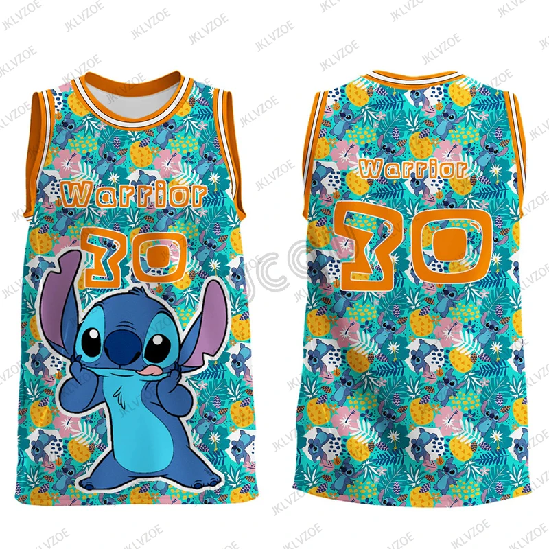

2025 Disney Movies Stitch Pattern Basketball Jerseys Cartoon Special Edition Basketball Jerseys Adult/Kids Basketball Tank Top