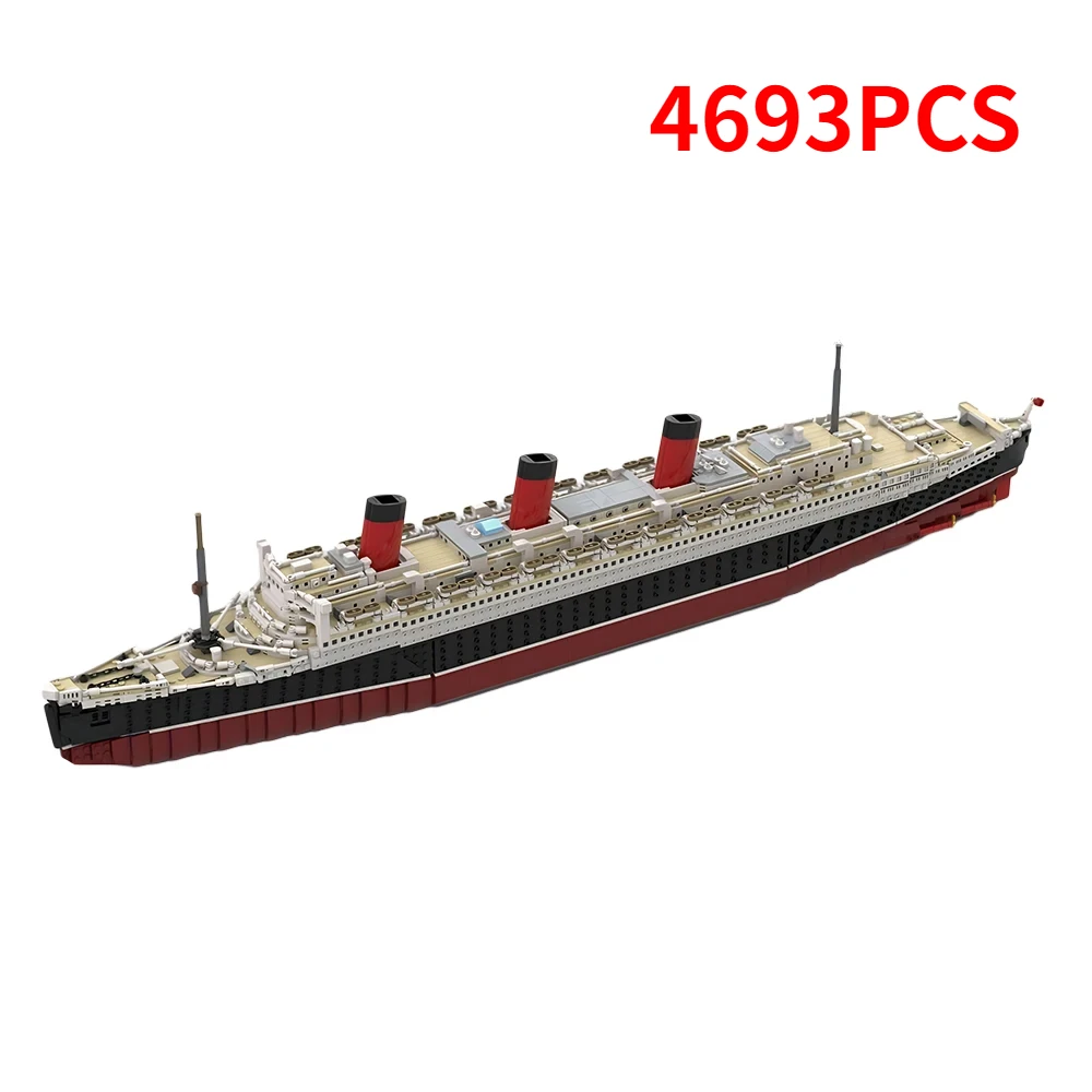 Royal Mail Ship Building Blocks MOC MOC-93208 Queen Mary Large Vessel Steamship Assembly Model Puzzle Kids Toy Boy Birthday Gift