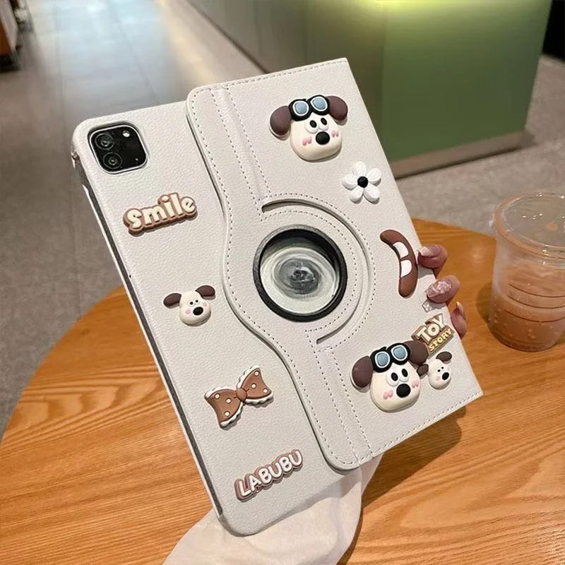 

Cute Puppy Ipad Case for 2025 A16 11th Pro 21 22 11in Case 10th Generation Air4 5 10.9in Case Mini6 360° Rotate Protective Cover