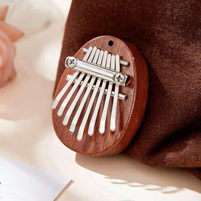 5*7cm 8Key Kalimba Thumb Piano Gifts For Kids Beginners Music Lovers Players Cute Instrument Pendant Keychain Accessories view 2