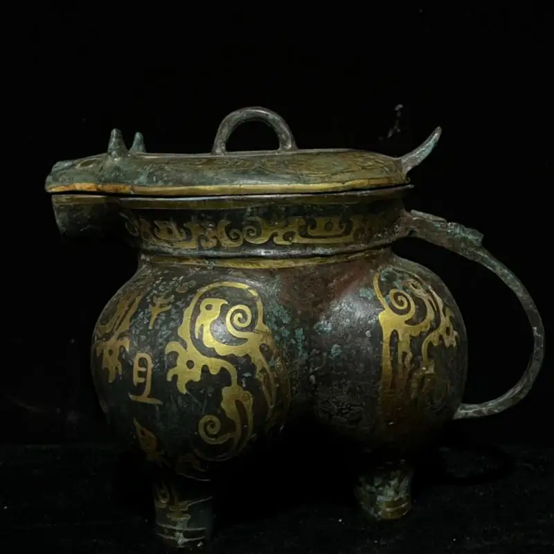 Bronze Ornaments, Bronze Tiger Head, Wine Vessels, Chinese Handicrafts, Soft-Mounted