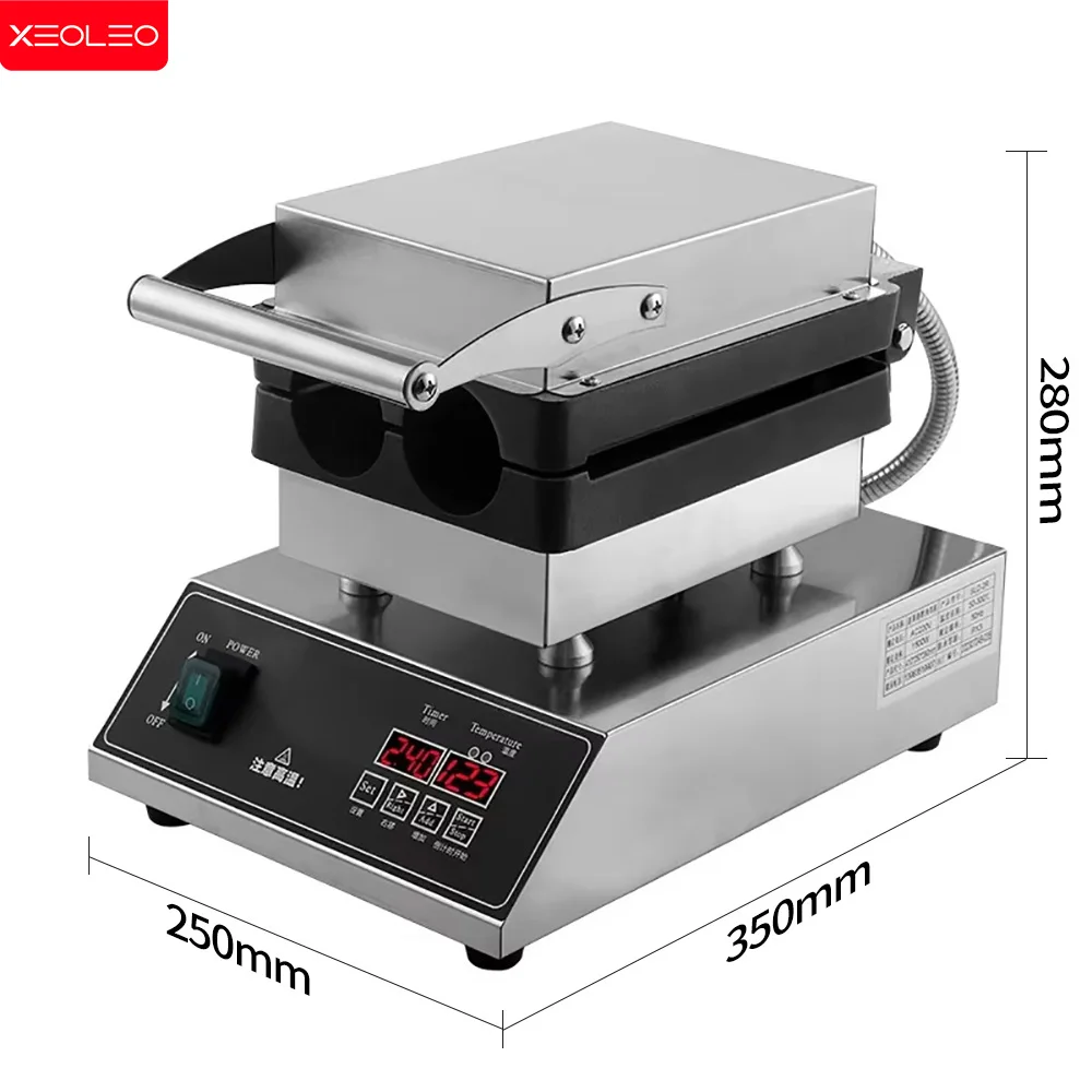 Xeoleo-焦げ付き防止デジタルラップトースター,ワッフルメーカー,1500W, 2個