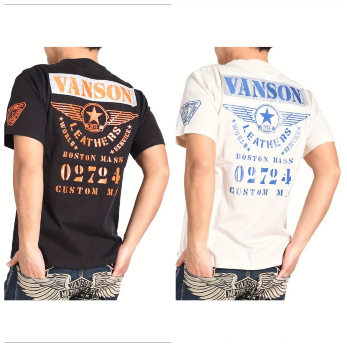 

VANSON VANSON T-shirt Flight Star & Template Logo Printed Short-sleeved T-shirt for Men and Women Casual Short-sleeved