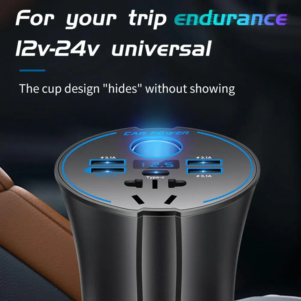

12V/24V To 220V Car Power Inverter With Digital Display Interior Lighter Accessories Socket Automotive Cigarette Power Z5N5
