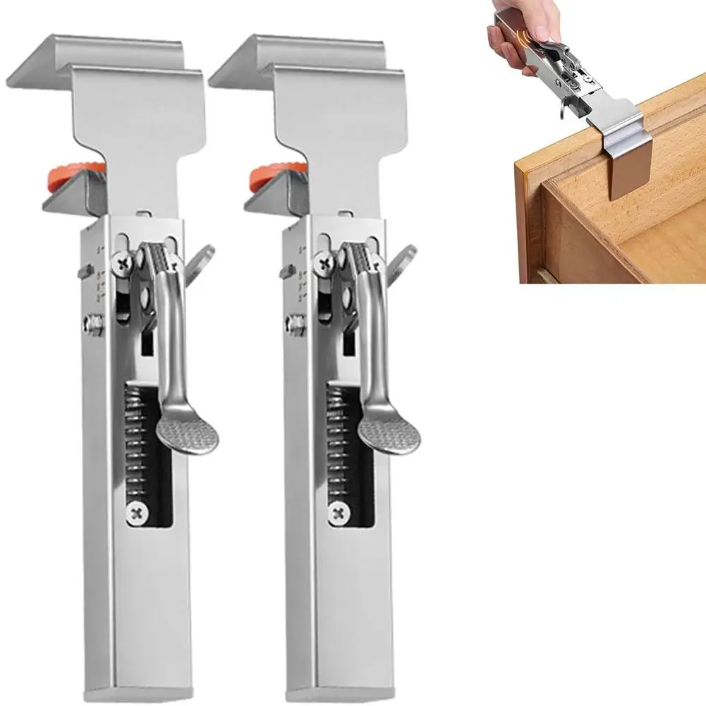 

1/2pc Adjustable Drawer Retaining Clip Stainless Steel Universal Cabinet Installation Clamp For Carpenter Home Tables Desk W7o2